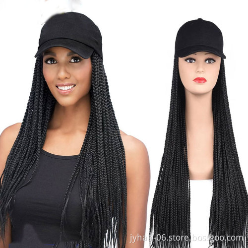 Straight Baseball Hat Wig for Women Girls Long Synthetic Hair Extensions with Hat Pure/Ombre Weaving Cap Wig